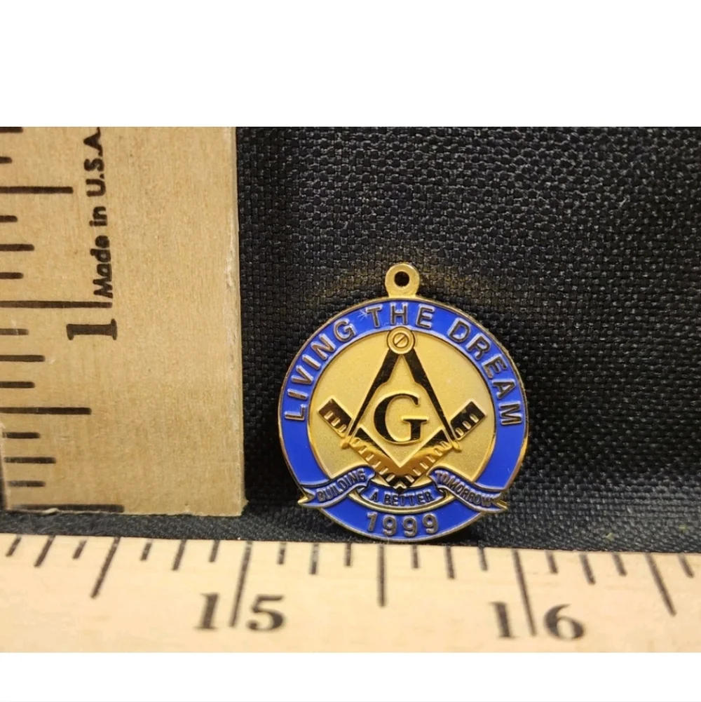 Vintage Masonic Mason Keychain Return Tag Charleston Wv